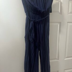 Lulu's navy strapless jumpsuit